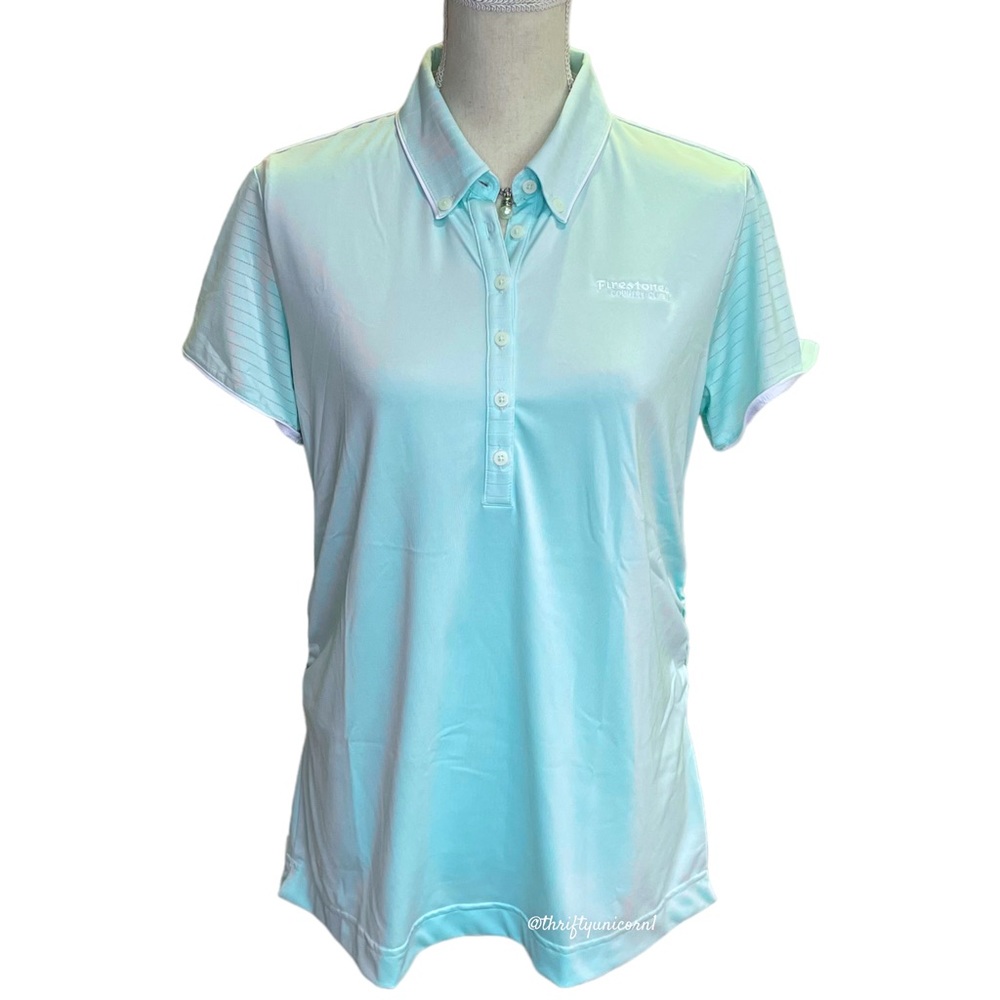 🫶 Adidas Women’s Pure Motion Cool Max‎ Blue-Green Golf Polo Shirt ~ Size Large
